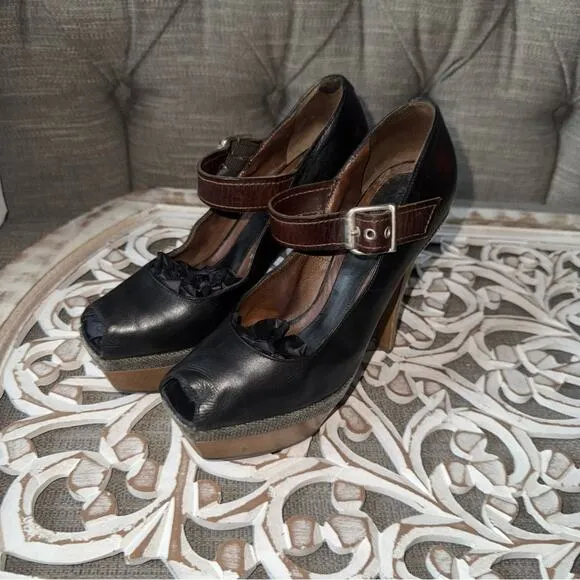 Marni MaryJane Peep Toe Heels Shoes Women’s 8