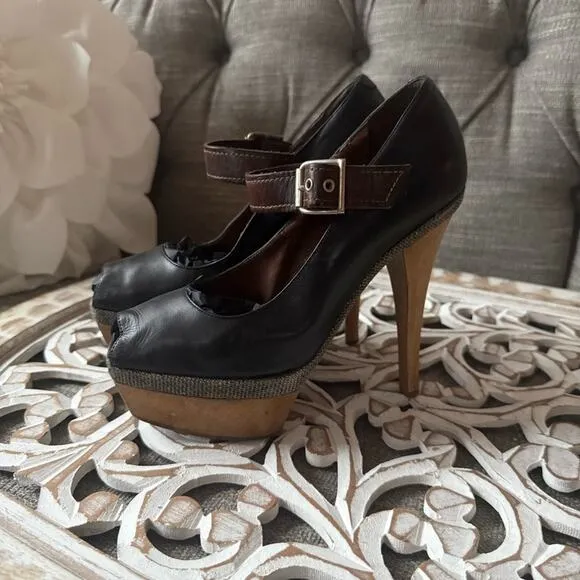 Marni MaryJane Peep Toe Heels Shoes Women’s 8