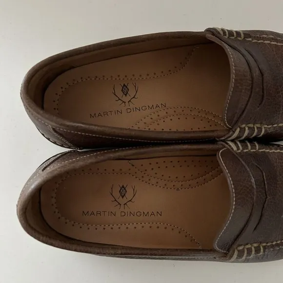 Martin Dingman Men's Brown Leather Loafers