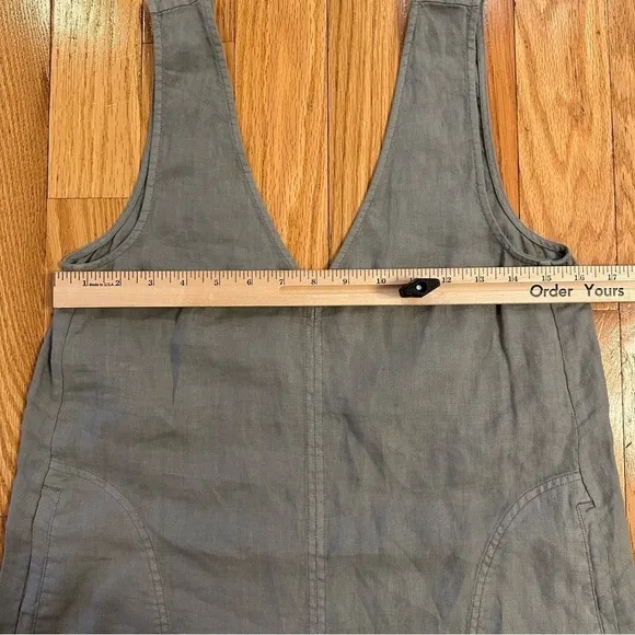 Mary Lawless Lee x Splendid Linen Mini Dress V-neck Sleeveless Sage Green XS