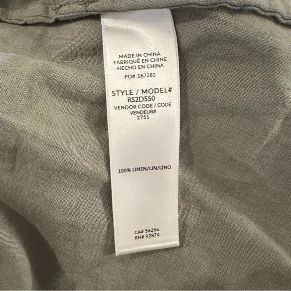 Mary Lawless Lee x Splendid Linen Mini Dress V-neck Sleeveless Sage Green XS