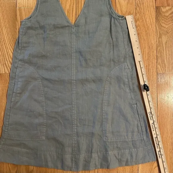 Mary Lawless Lee x Splendid Linen Mini Dress V-neck Sleeveless Sage Green XS