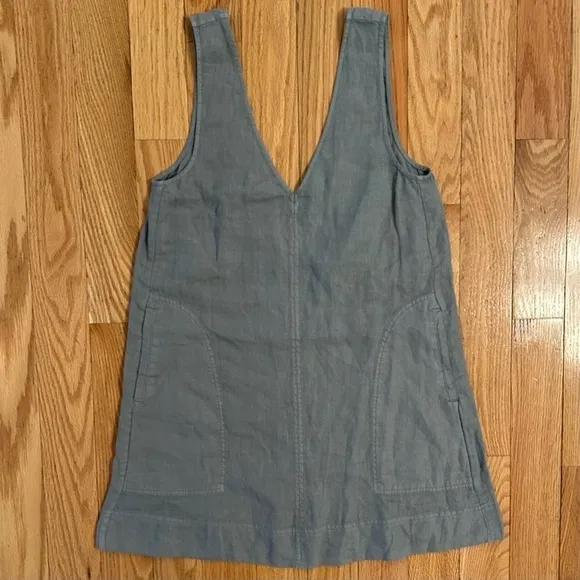 Mary Lawless Lee x Splendid Linen Mini Dress V-neck Sleeveless Sage Green XS