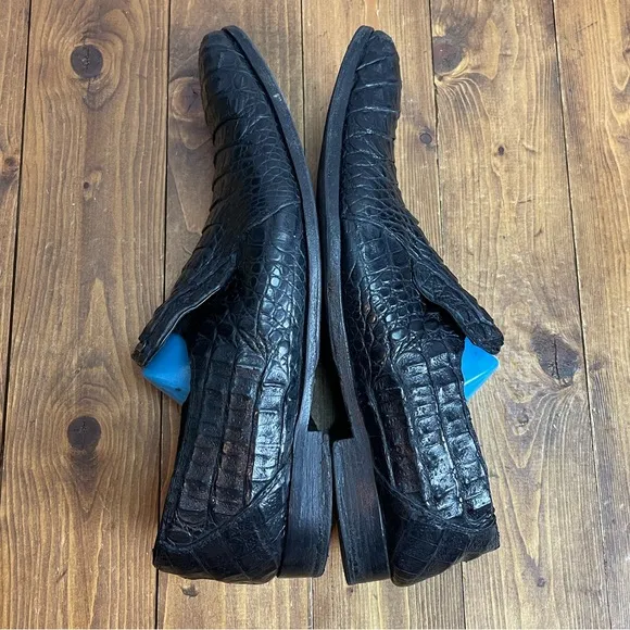 Mauri size 44 black crocodile men’s dress shoes