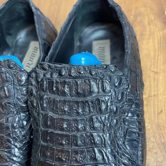 Mauri size 44 black crocodile men’s dress shoes
