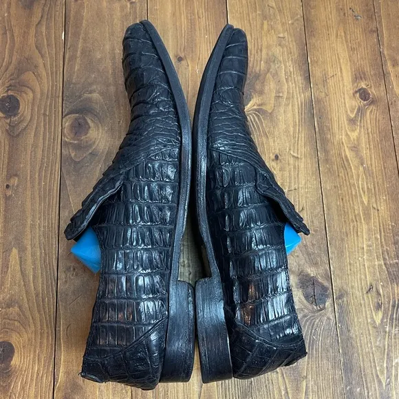 Mauri size 44 black crocodile men’s dress shoes