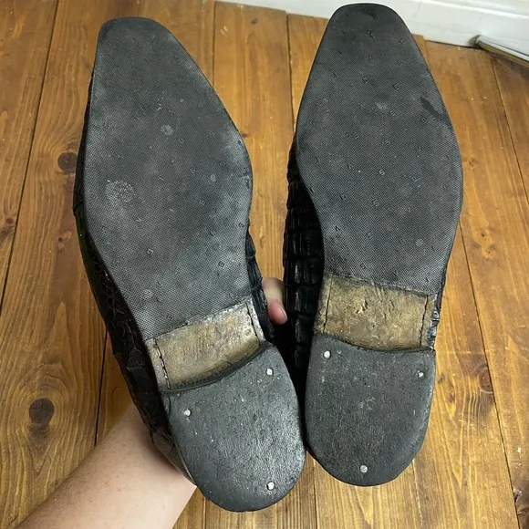 Mauri size 44 black crocodile men’s dress shoes