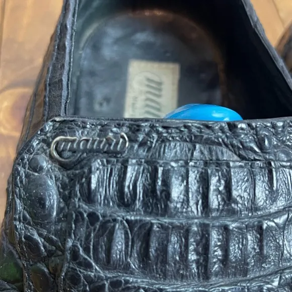 Mauri size 44 black crocodile men’s dress shoes
