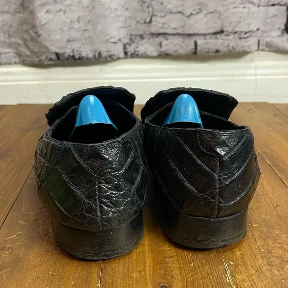 Mauri size 44 black crocodile men’s dress shoes
