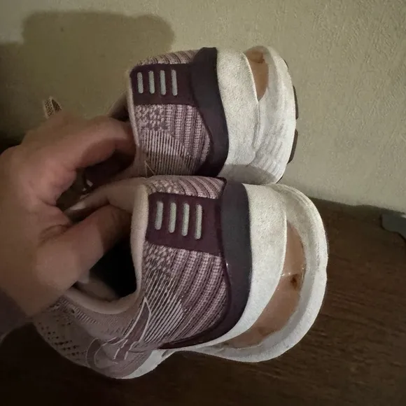 Mauve pink ASICS running shoes