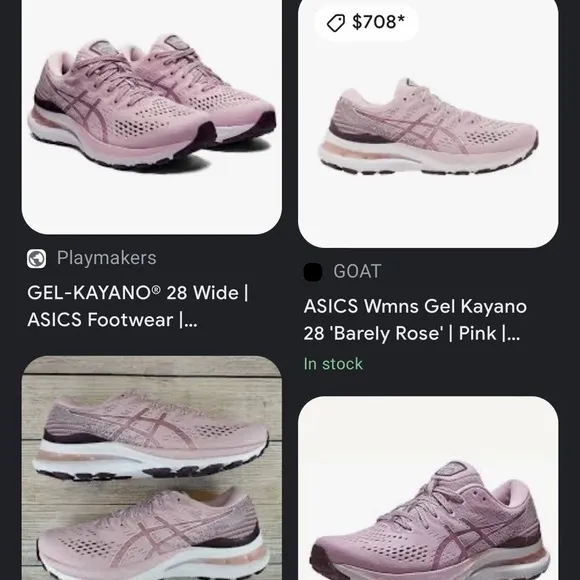 Mauve pink ASICS running shoes