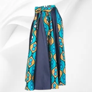 Maxi Skirt - Ankara - Denim - Teal