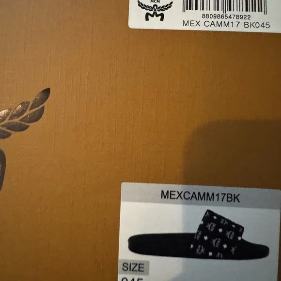 MCM Black Slide Sandals