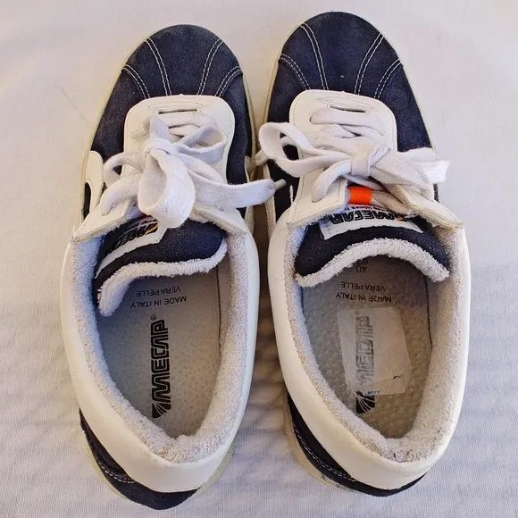 Mecap Lauda 81 Sneakers Suede EU 40 Navy Blue White Trainers Made In Italy