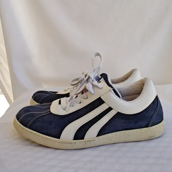 Mecap Lauda 81 Sneakers Suede EU 40 Navy Blue White Trainers Made In Italy