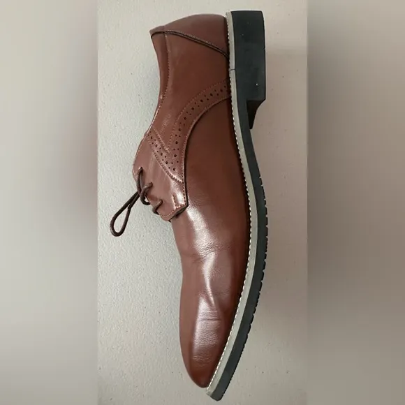 Men Pertorated Detail Lace up Front Dress Shoes Business Derby Shoes For Outdoor
