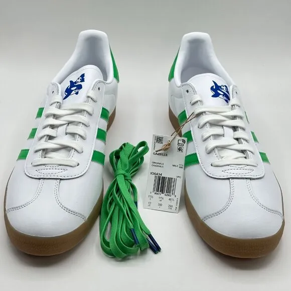 Men's Adidas Gazelle Seattle Sounders Low Casual Shoes White IG6434 NEW Sz 12