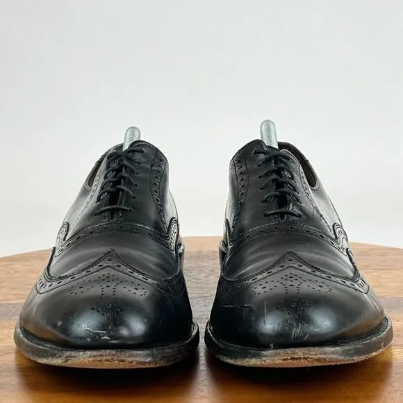 Mens Allen Edmonds Chester Black Leather Wingtip Brogue Dress Shoes Size 10.5 AA