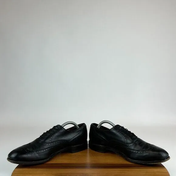 Mens Allen Edmonds Chester Black Leather Wingtip Brogue Dress Shoes Size 10.5 AA