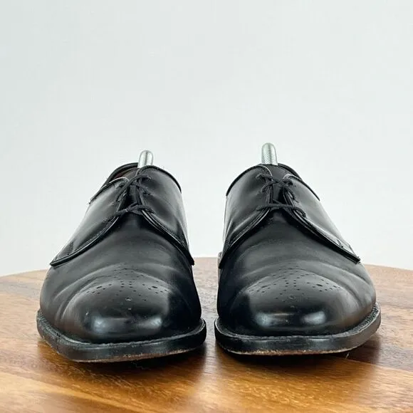 Mens Allen Edmonds Flatiron Black Leather Brogue Oxford Dress Shoes Size 8.5‎ D