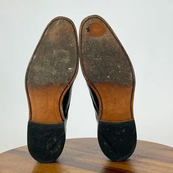Mens Allen Edmonds Flatiron Black Leather Brogue Oxford Dress Shoes Size 8.5‎ D