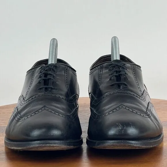 Mens Allen Edmonds Marlow Black Leather Wingtip Brogue Dress Shoes Size 8 D GUC‎