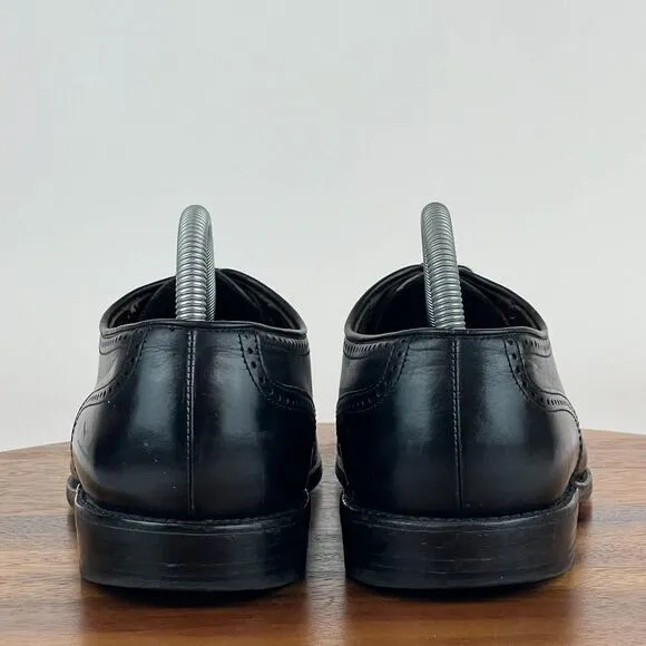Mens Allen Edmonds Marlow Black Leather Wingtip Brogue Dress Shoes Size 8 D GUC‎