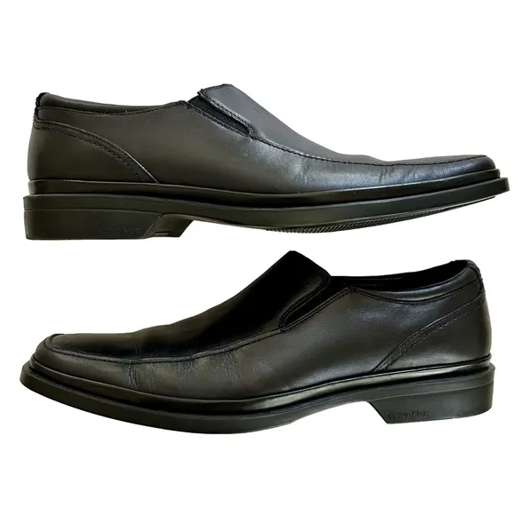 Men’s Calvin Klein Babe black slip on dress shoes SZ 11 PREPPY