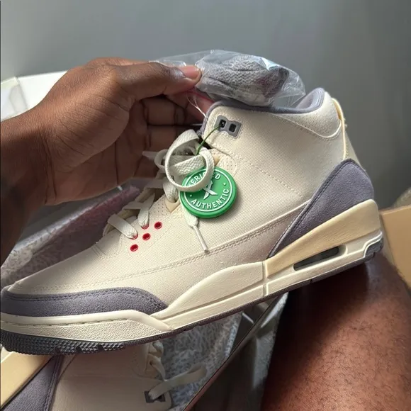 Men's Cream and Gray Sneakers