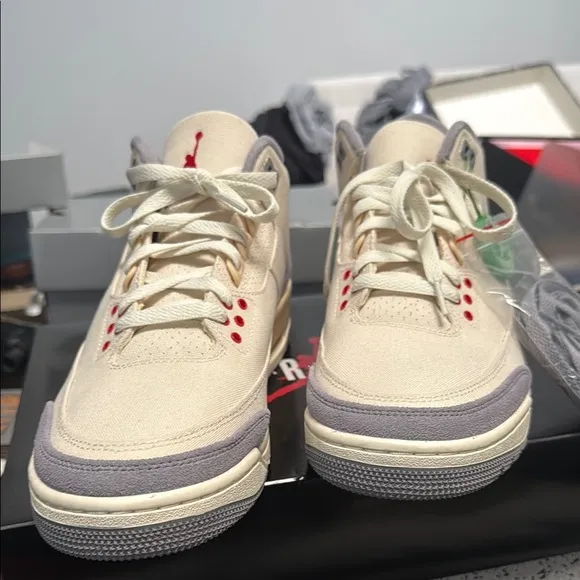Men's Cream and Gray Sneakers