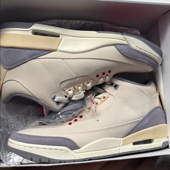 Men's Cream and Gray Sneakers