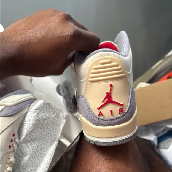 Men's Cream and Gray Sneakers