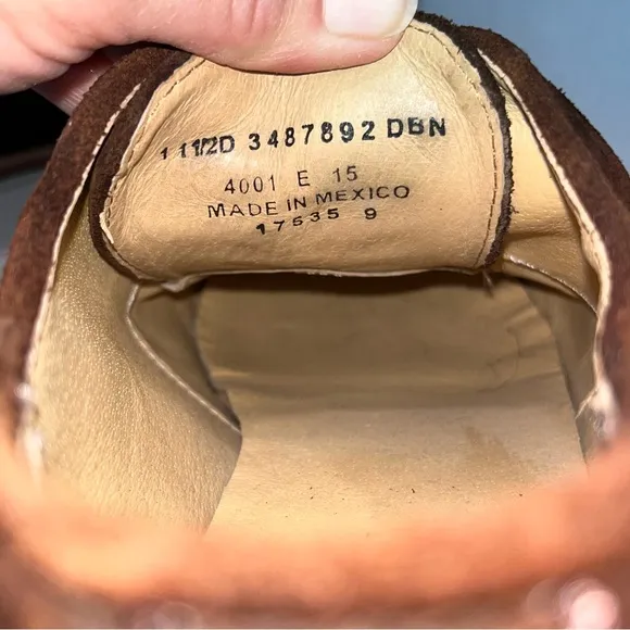 Men’s Frye Brown Burnished Suede Leather Paul Bal Oxford Shoes size 11.5