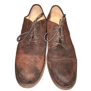 Men’s Frye Brown Burnished Suede Leather Paul Bal Oxford Shoes size 11.5