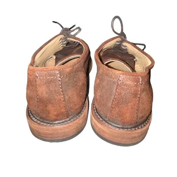 Men’s Frye Brown Burnished Suede Leather Paul Bal Oxford Shoes size 11.5