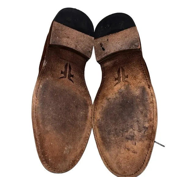 Men’s Frye Brown Burnished Suede Leather Paul Bal Oxford Shoes size 11.5