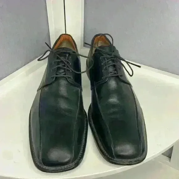 Men’s Gordon Rush Sz 9. 5 Black Dress Shoes Made in Italy Leather