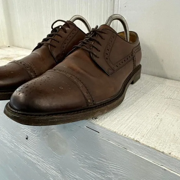 Men's Gucci Brown Leather Lace Up Dress Shoes Oxford Size 8‎