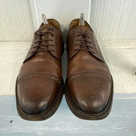 Men's Gucci Brown Leather Lace Up Dress Shoes Oxford Size 8‎