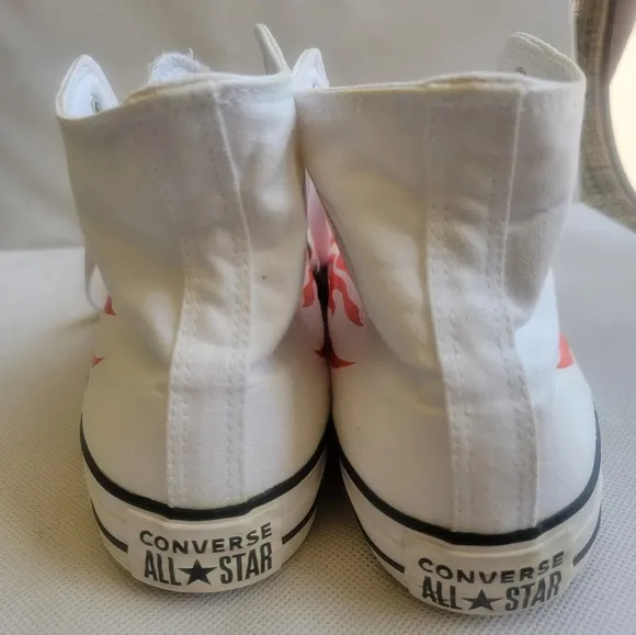 MEN'S HIGH TOP ALL STAR‎ CONVERSE SNEAKERS WITH FLAME DESIGN (sz - 11.5)