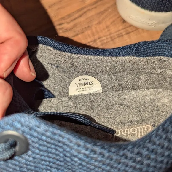 Men's Navy Blue and Gray Allbirds Sneakers size 13. Washable sneakers.