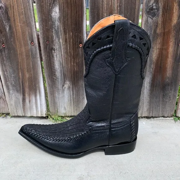 MEN'S RODEO COWBOY BOOTS BULL NECK LEATHER 097 2X
