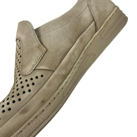 Mephisto Air Jet Shoes Mens 10 Green Loafers Slip On Nubuck Perforated Leather