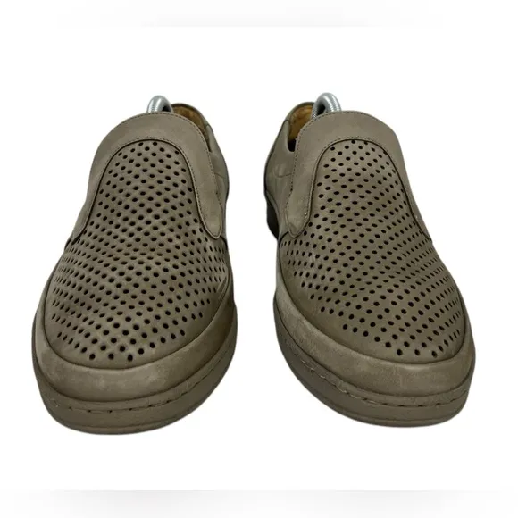 Mephisto Air Jet Shoes Mens 10 Green Loafers Slip On Nubuck Perforated Leather