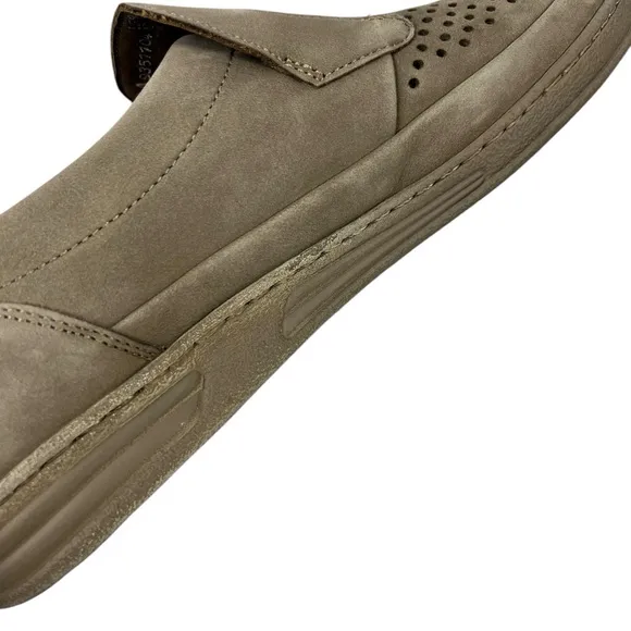 Mephisto Air Jet Shoes Mens 10 Green Loafers Slip On Nubuck Perforated Leather