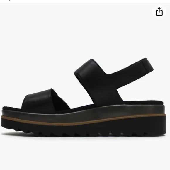 MEPHISTO DOMINICA BLACK LEATHER DAD SANDALS . Size 36