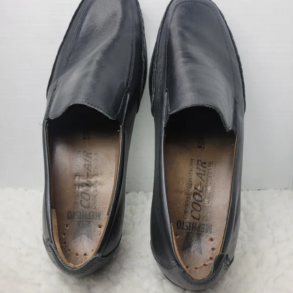 Mephisto Edlef Men's Slip On Loafer Size 13  Smooth Black Leather Shoes