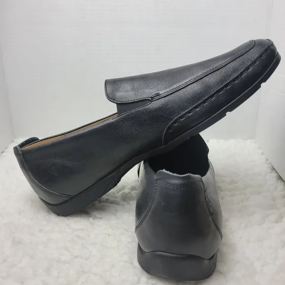 Mephisto Edlef Men's Slip On Loafer Size 13  Smooth Black Leather Shoes