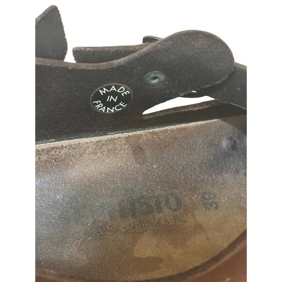 Mephisto Sandals EU 39 US 9 Women Brown Leather Wedge Summer Buckle Ankle Strap