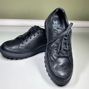MEPHISTO Slacker Air Relax Black Leather Casual Walking Shoes Mens US 11